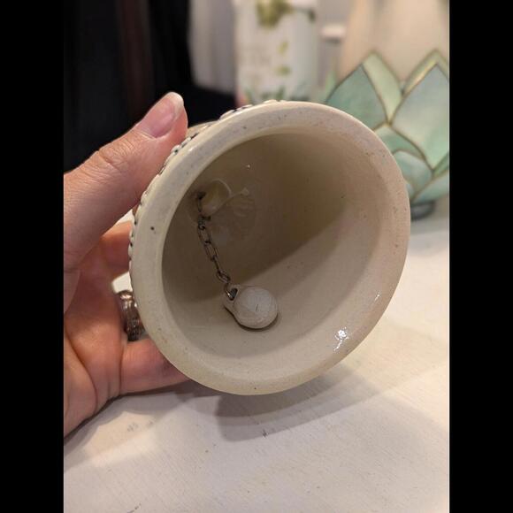 Vintage Porcelain Ceramic Bell From Germany With Accents Of Blue Cobalt! - Picture 5 of 5